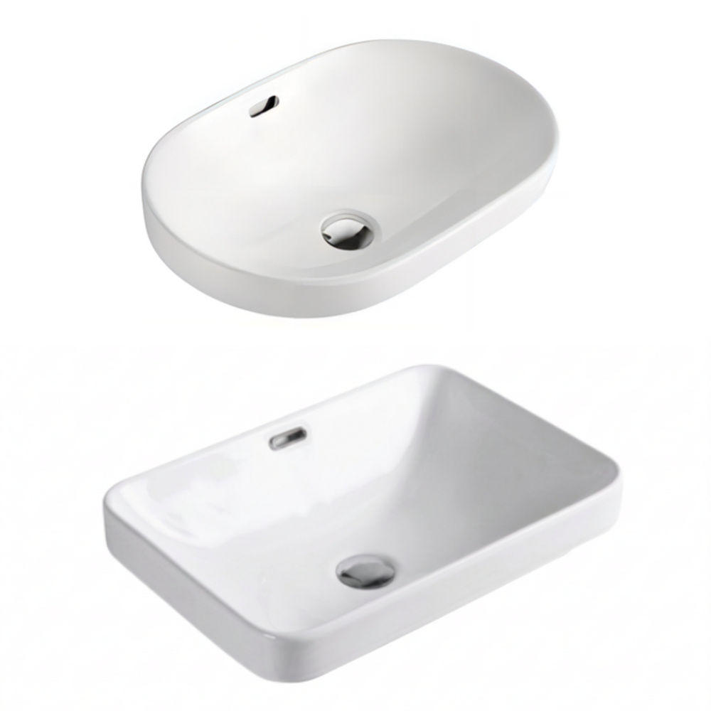 Above-Counter Semi-inserted Basin Rectangular/ Oval
